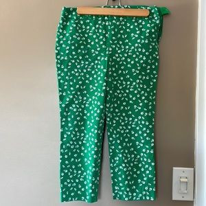Talbots Chatham Crop Pant in Green Floral Print
